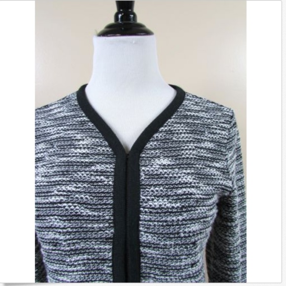J Crew Black White Boucle Sweater Jacket - Picture 2 of 8